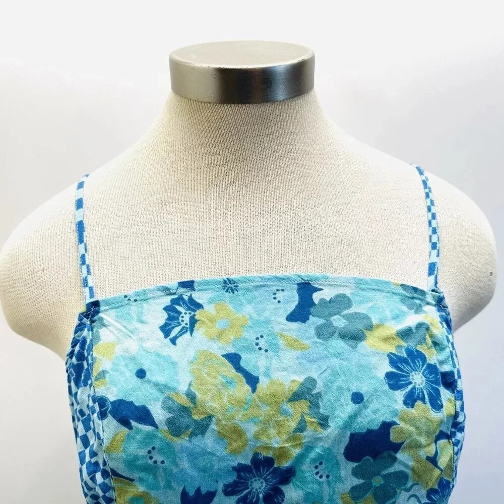 NWT SO GOODS FOR LIFE Juniors Sleeveless Straps Pullover Cropped Blue Top Size M - Picture 2 of 13